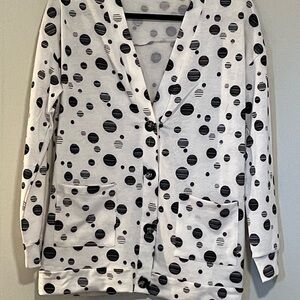 Cyrus Black and White Polka Dot Sweater. Item # 11317
